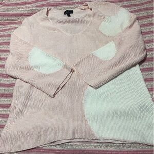 MARBLE Pink and White Crew Neck Sweater-L real nice sweater- new or like new
